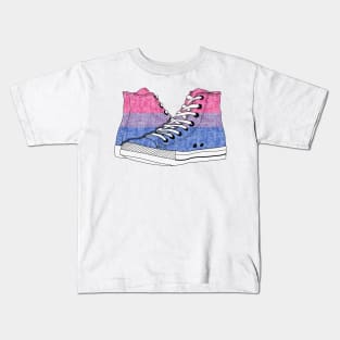 Bi-Sexual Pride Flag Hi-Top Design Kids T-Shirt